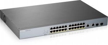 Серверы ZYXEL NETWORKS  ZYXEL GS1350-26HP, 26 PORT MANAGED CCTV POE SWITCH, LONG RANGE, 375W (1 YEAR NCC PRO PACK LICENSE BUNDLED) (5Y WARRANTY)
