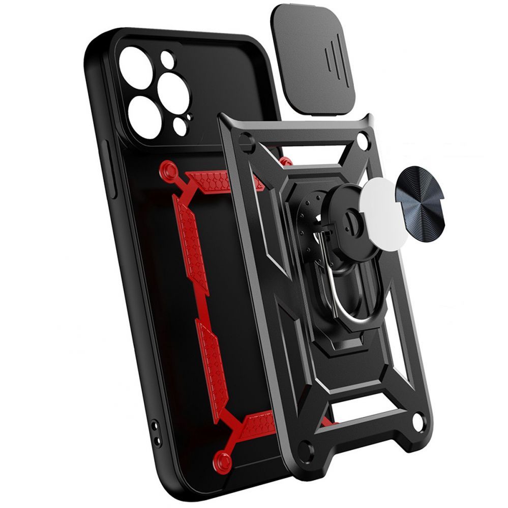 Back panel cover Hurtel - Hybrid Armor Camshield case for Huawei nova Y90 armored case with camera cover black