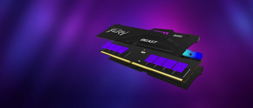 Оперативная память DDR4 Kingston  Fury Beast 32GB DDR5, 6000 MHz, CL30, 288-Pin, DIMM Kit (16GB x 2)