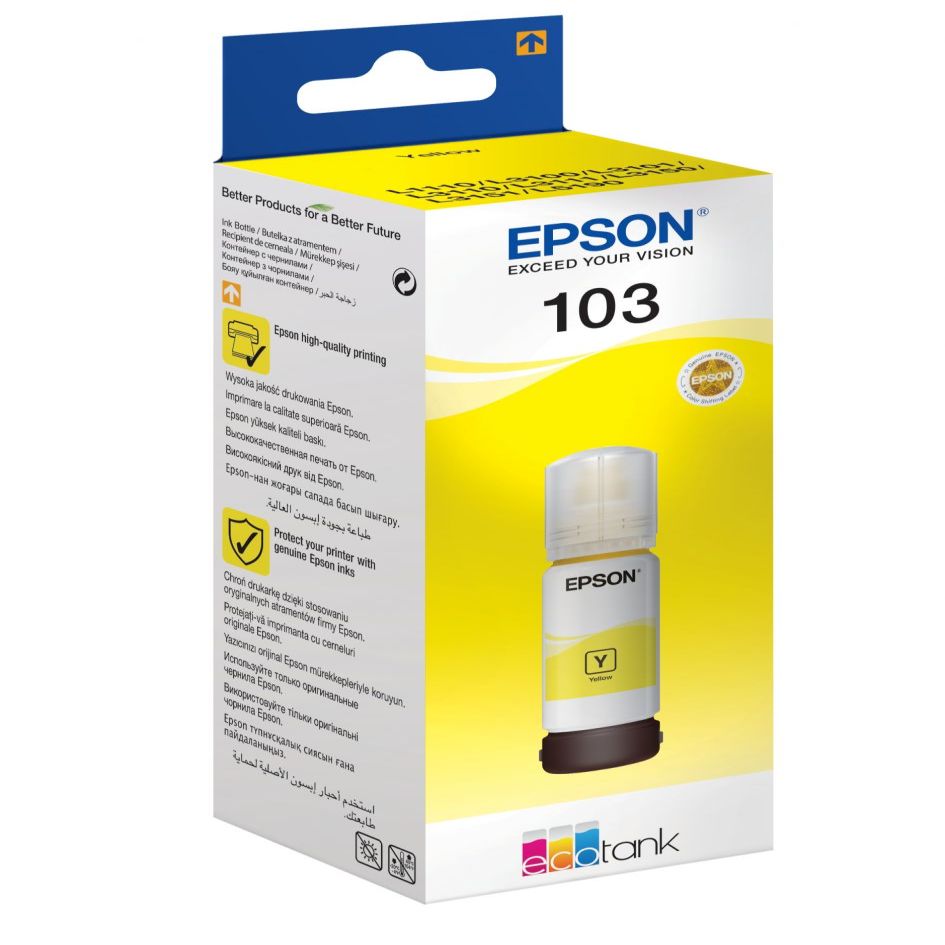 Аксессуары и расходные материалы EPSON  103 ECOTANK Ink Bottle, Yellow