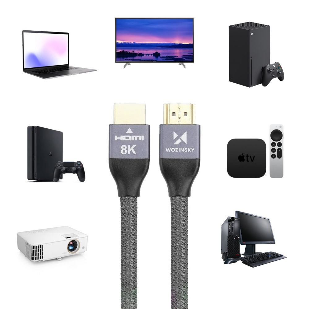 Кабель Wozinsky  Wozinsky cable HDMI 2.1 8K 60 Hz 48 Gbps / 4K 120 Hz / 2K 144 Hz 2 m silver (WHDMI-20)