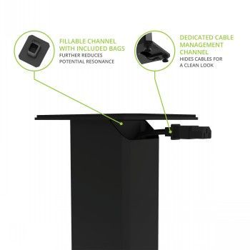 TV bracket KANTO AUDIO KANTO AUDIO 26" TALL FILLABLE SPEAKER STANDS WITH ISOLATION FEET - BLACK (PAIR)