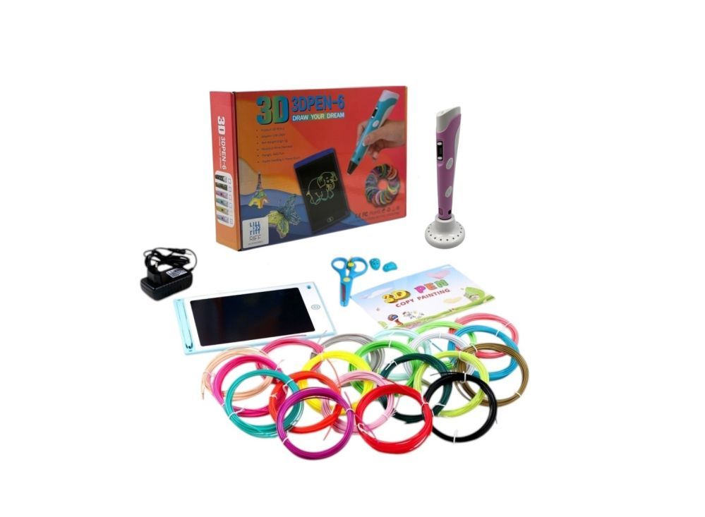 Mänguasjad iLike  Melt 3D Pen Kit Box Complete Set For 3D Printing Pen, 3D PEN-7-1 Set with Stencils 5m x 20 Colors Green