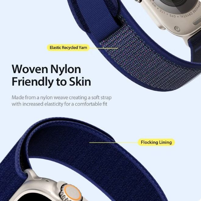 Strap Dux Ducis  Sport Velcro Strap for Apple Watch 42/44/45/46/49MM Blue