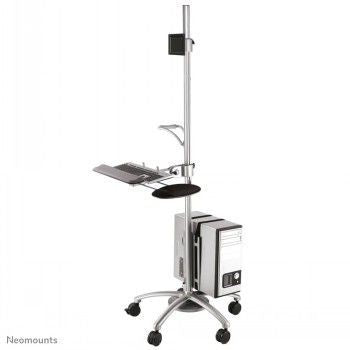 TV bracket NEOMOUNTS BY NEWSTAR  NEWSTAR MOBILE WORKPLACE FLOOR STAND (MONITOR, KEYBOARD/MOUSE & PC) 10-27" SILVER