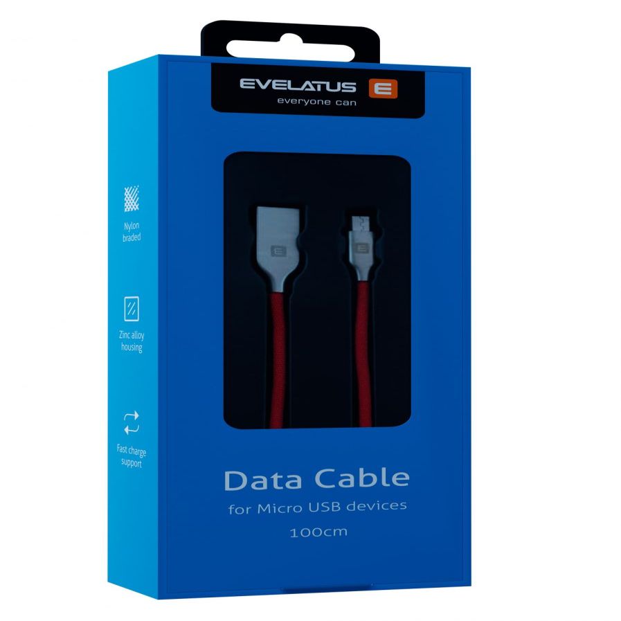 Кабель Evelatus - MicroUSB cable EDC04 Red