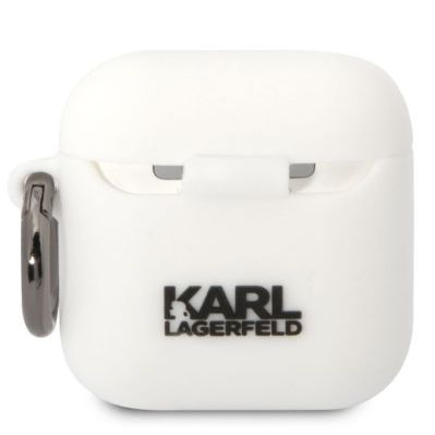 Korpus kõrvaklappidele Karl Lagerfeld - Airpods 1/2 Choupette Silicone Case White