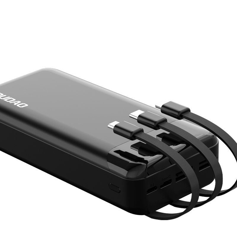 Power bank Dudao  Dudao capacious powerbank with 3 built-in cables 20000mAh USB Type C + micro USB + Lightning black (Dudao K6Pro +)