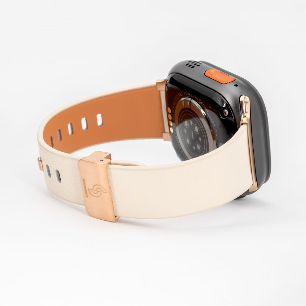 Ремешок Connect  Watch 42/44/45mm Single loop buckle leather Watch Straps White