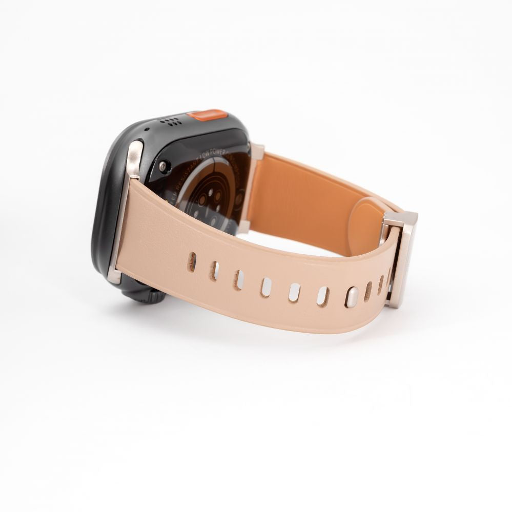 Rihm Connect  Watch 42/44/45mm Single loop buckle leather Watch Straps Rose pink