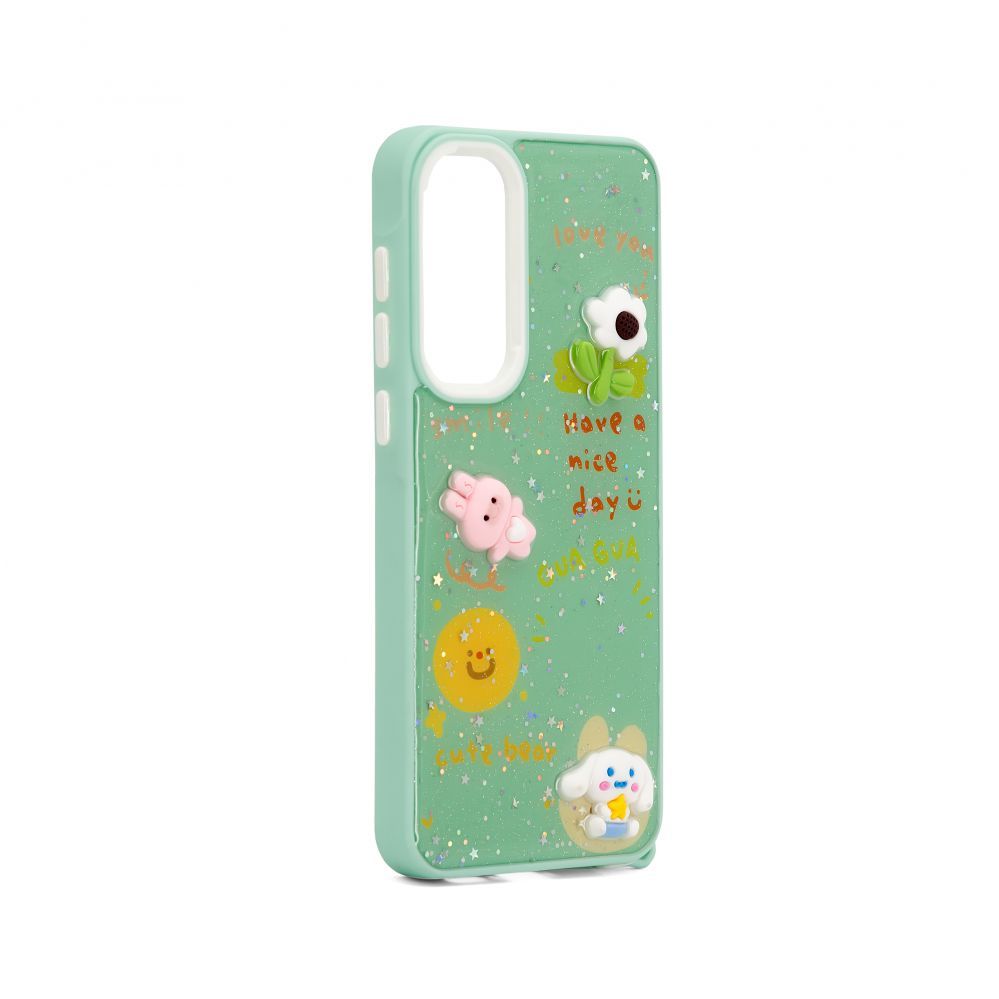 Back panel cover iLike Samsung Galaxy A55 EPOXY CARTOON COVER Light Green
