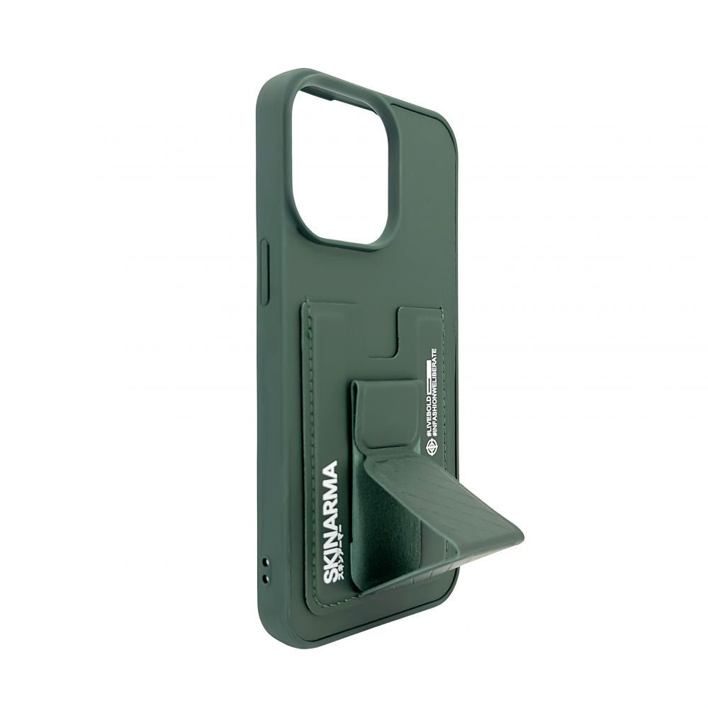 Tagakaaned iLike Apple iPhone 15 Pro Max LEATHER HIDDEN POCKET STAND COVER Green