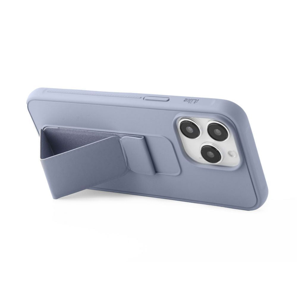 Tagakaaned iLike Apple iPhone 15 Pro Silicone Case with stand Purple