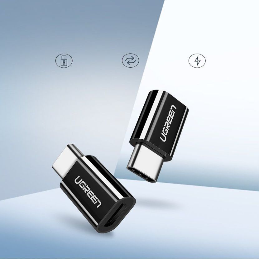 Адаптер Ugreen  adapter micro USB to USB Type C adapter black (30391) Black