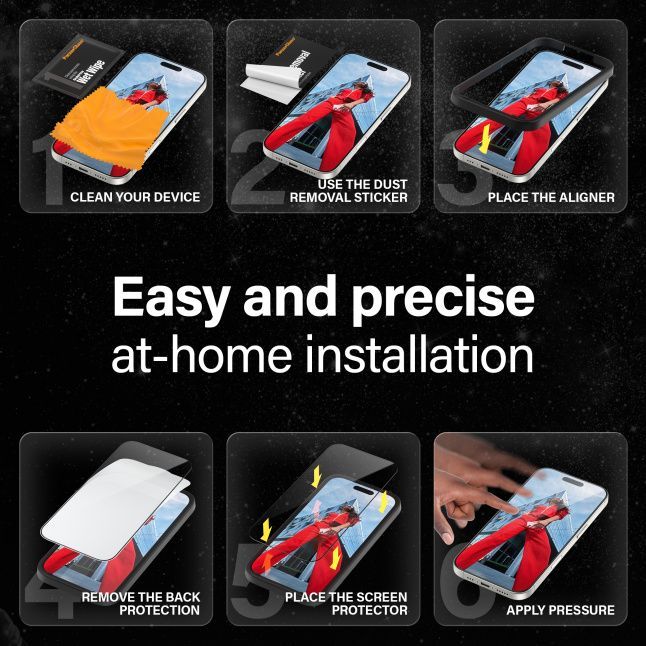 Protective glass PanzerGlass  PanzerGlass Ceramic Screen Protector Apple iPhone 16, Ultra-Wide Fit