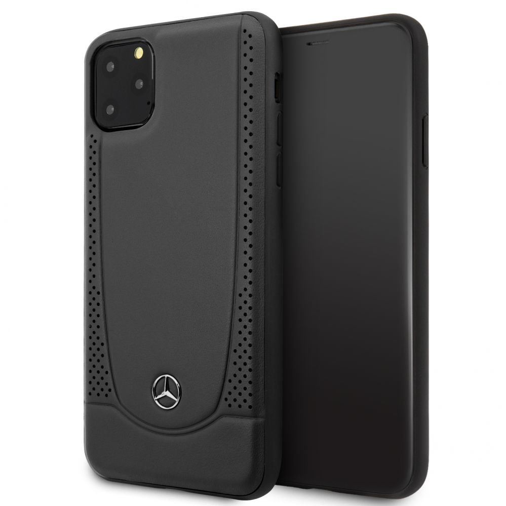 Tagakaaned Mercedes-Benz Apple iPhone 11 Pro Max Leather Hardcase Perforation Black