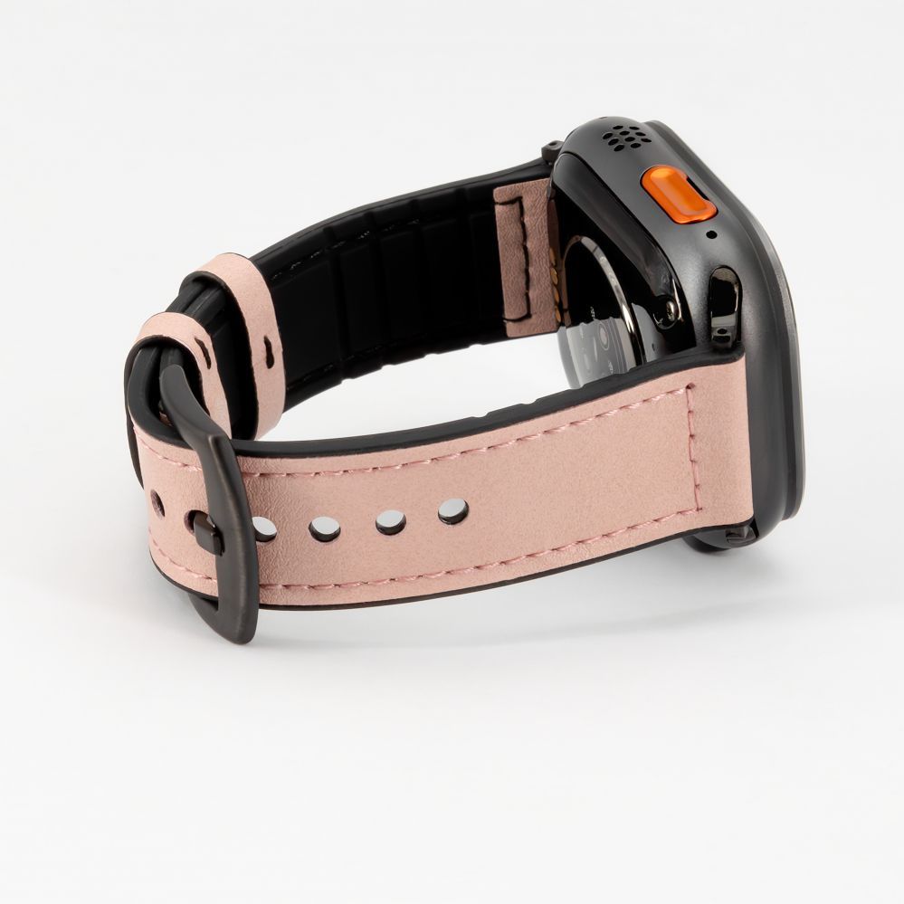 Ремешок Connect  Watch 42/44/45mm Silicone patch Leather Watch Strap (132mm M/L) Pink Sand