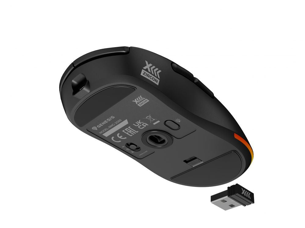 Arvutihiir Genesis  Zircon XIII Custom | Wireless | Gaming Mouse | 2.4 GHz, USB | Black
