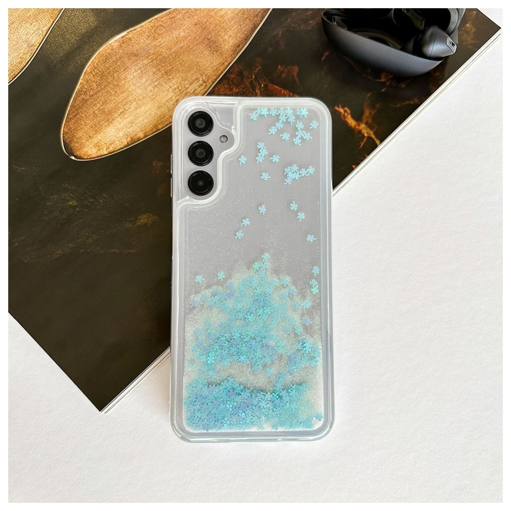 Back panel cover iLike Samsung Galaxy A14 5G Silicone Case Water Glitter Blue