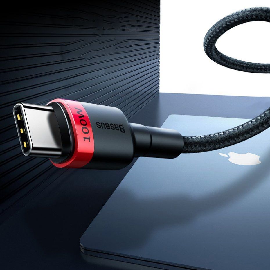 Cable Baseus  Baseus CATKLF-AL91 USB-C - USB-C PD QC cable 100W 5A 480Mb/s 2m - black and red