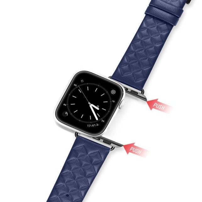 Rihm Dux Ducis  trap Leather Watch 7 Band 7/6/5/4/3/2 / SE (45/44 / 42mm) Wristband Bracelet Genuine Leather Bracelet Blue