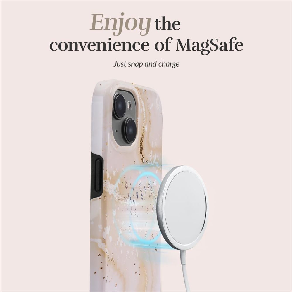 Tagakaaned Mio  MIO Gold Marble Magsafe Compatible for iPhone 16