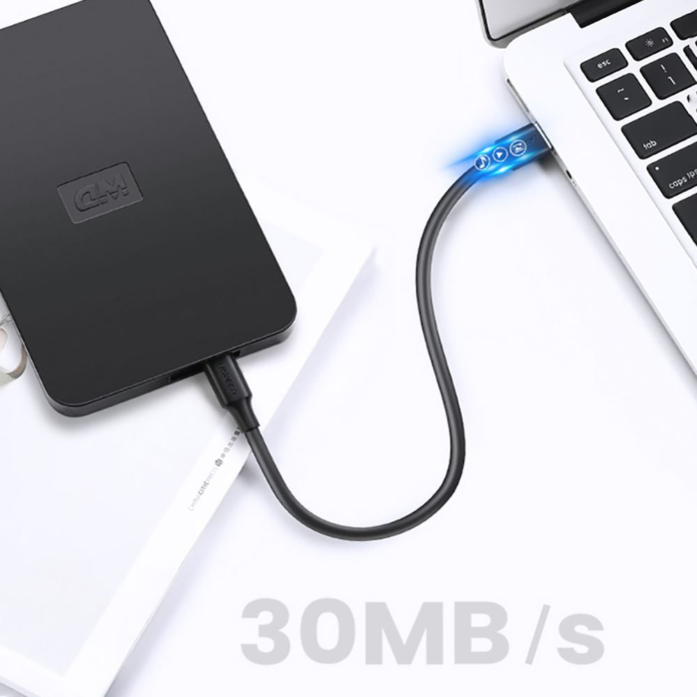 Кабель Ugreen  5 pin gold-plated USB cable - mini USB 0.5m black (US132)
