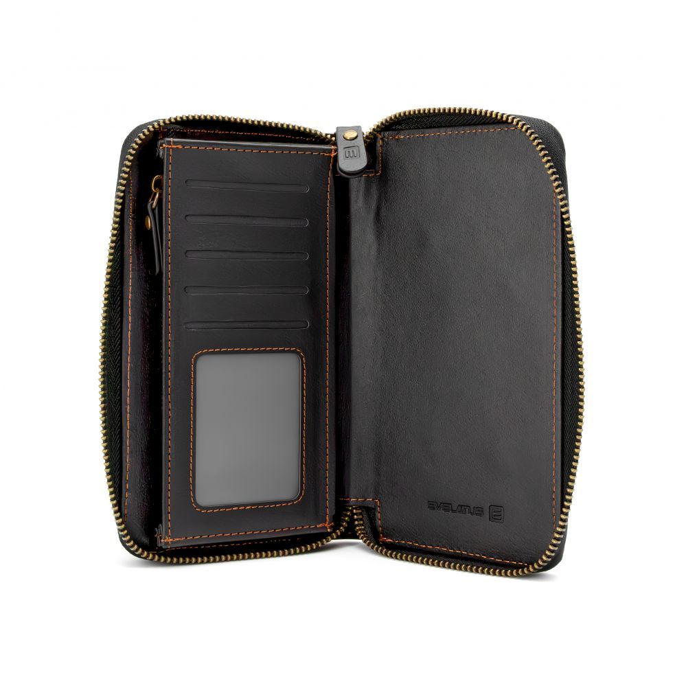 Universaal mobiiltasku Evelatus Universal Multifunctional Wallet Wristband Leather Black
