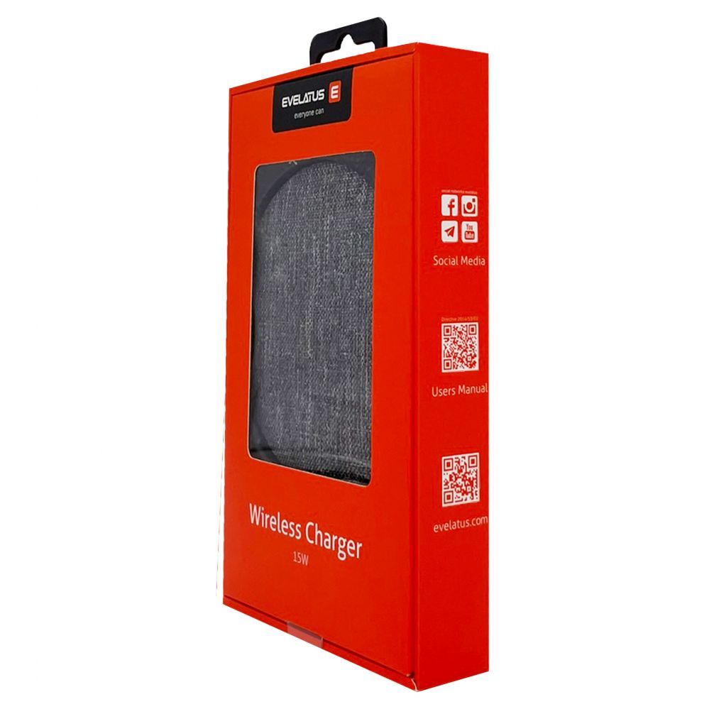 Wireless charger Evelatus - Evelatus Wireless Desk charger EWC04 Fabric