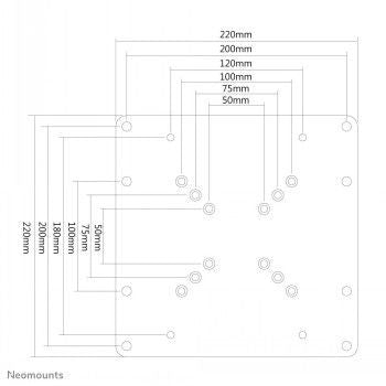 TV bracket NEOMOUNTS BY NEWSTAR  NEWSTAR VESA CONVERSION PLATE - VESA 75&100 TO 200X100 & 200X200 - SILVER