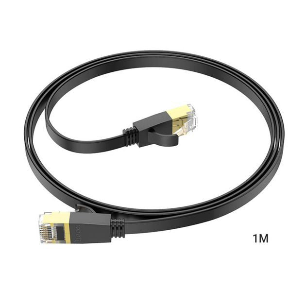 Kaabel Hoco  US07 General pure copper flat network cable(L=1M) Black