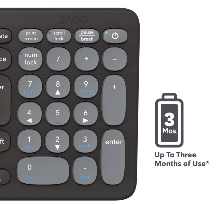 Другой аксессуар для компьютера Zagg  ZAGG Pro Keyboard Mid Size-Charcoal-Nordic (wireless charging on mat)
