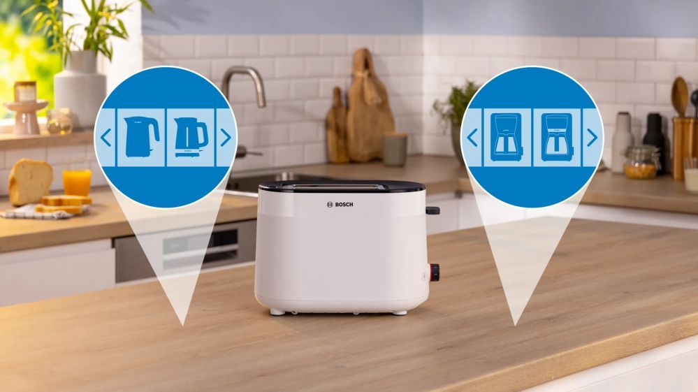 Тостер Bosch  Compact Toaster | TAT2M121 MyMoment | Power 950 W | Number of slots 2 | Housing material Plastic | White