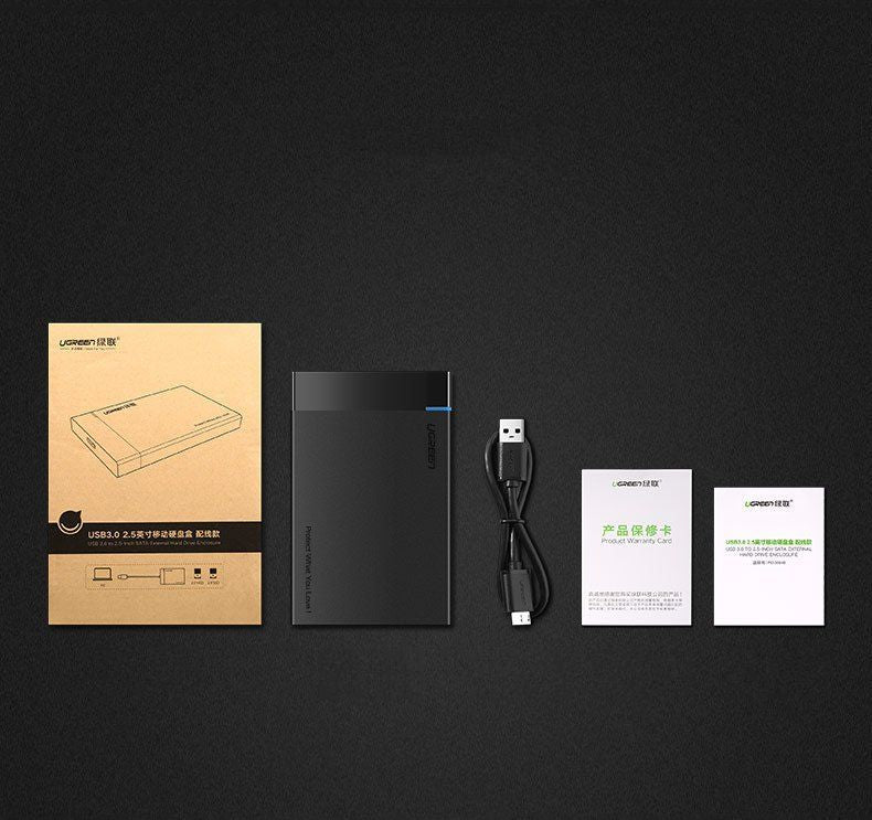 Кабель Ugreen  Ugreen bay for HDD SSD disk housing 2.5 '' SATA USB 3.2 Gen 1 (5 Gbps) micro USB SuperSpeed + 0.5 m cable black (US221 30848)