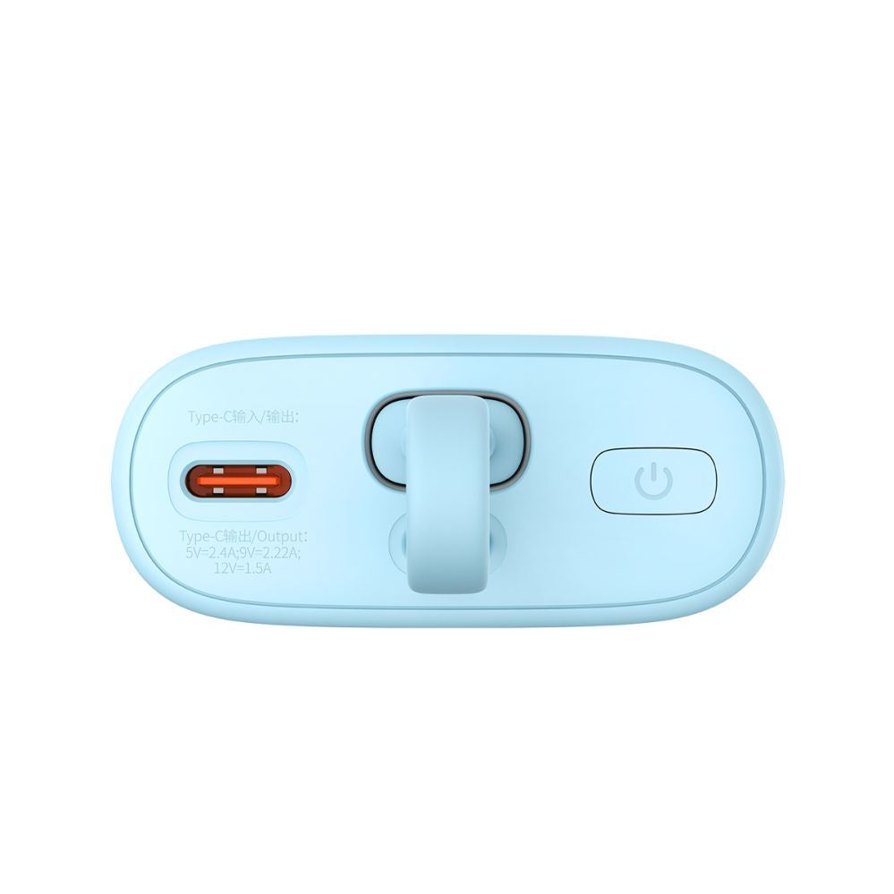 Väline aku Baseus  Baseus Popsicle 5200mAh 20W Powerbank with Built-in Lightning Cable (+ White Baseus Simple USB-C - USB-C 60W/20V/3A/30cm Cable) - Blue-Orange