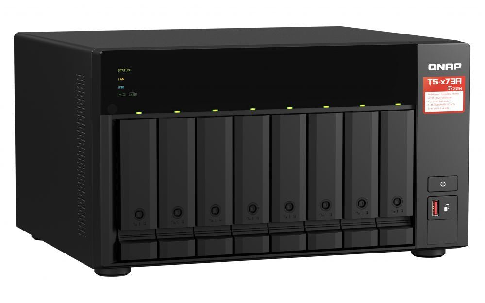 Mälupulk QNAP  8-Bay QTS and QuTS hero NAS TS-873A-8G Up to 8 HDD/SSD Hot-Swap, Ryzen V1500B Quad-Core, Processor frequency 2.2 GHz, 8 GB, DDR4, 2x2.5GbE, 3xUSB Type-A 3.2 Gen 2, 1xUSB Type-C 3.2 Gen 1, 2xPCIe, 2xM.2 2280 PCIe Gen3 x1