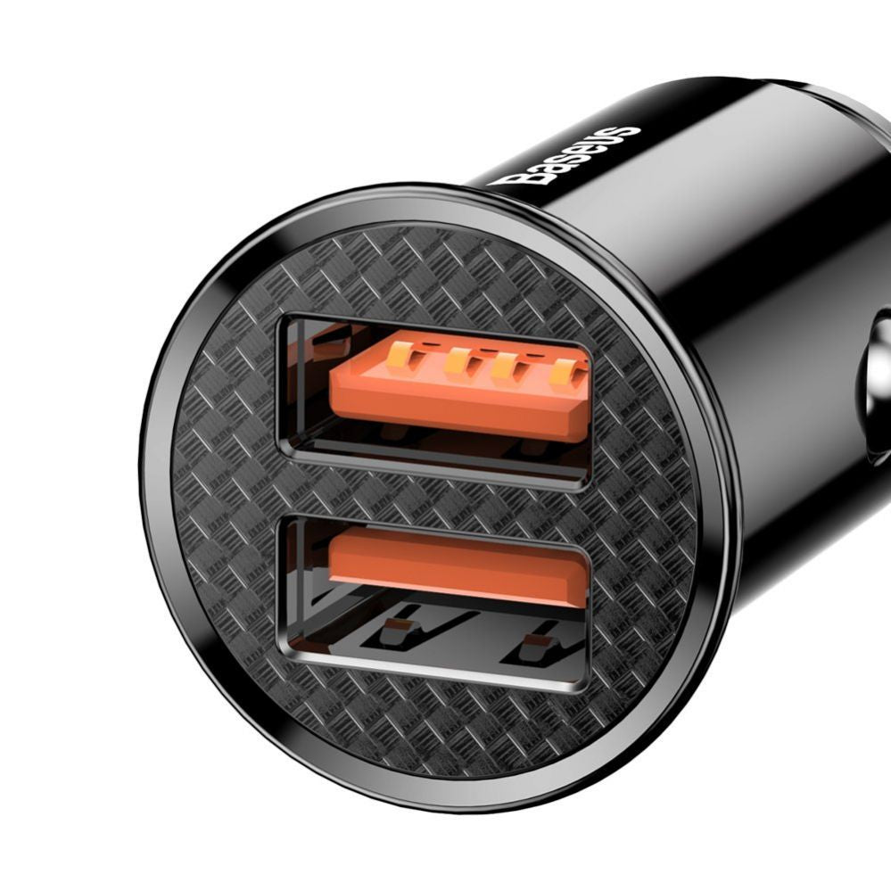 Kaabel Baseus  Baseus Circular smart car charger 2x USB QC3.0 Quick Charge 3.0 SCP AFC 30W black (CCALL-YD01)