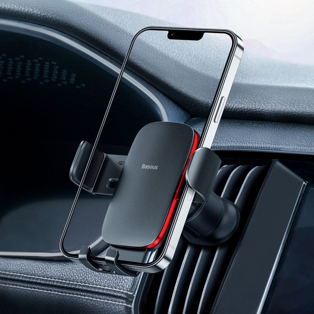 Automaatne hoidja Baseus  Baseus Metal Age II gravitational car phone holder for ventilation grille black (SUJS000001)