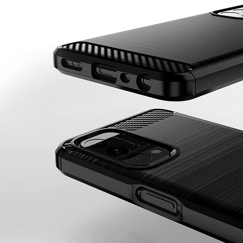 Tagakaaned Hurtel  Carbon Case Flexible cover for OnePlus Nord N200 5G black