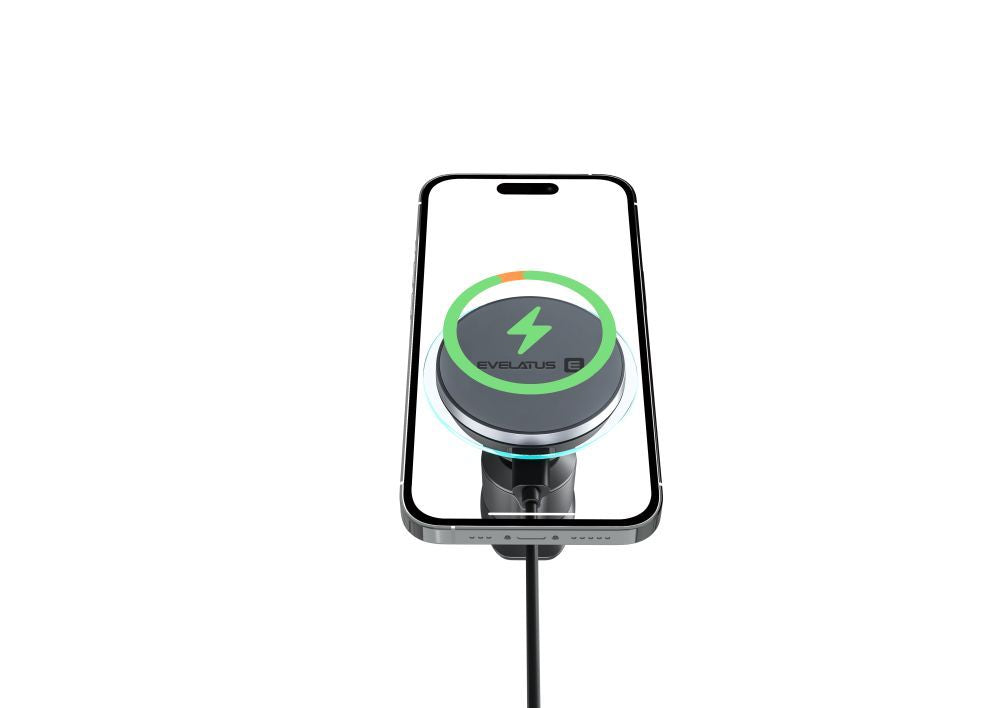 Авто держатель Evelatus  MagSafe Qi wireless charging magnet air vent mount (for Car air vent) Black