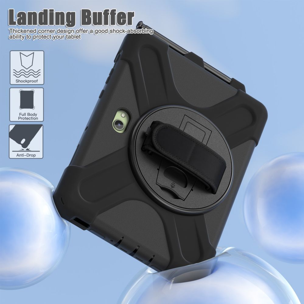 Book case Just Must  JM Rugged Case Grip for Samsung Galaxy Tab Active Pro/ Active4 Pro/ Active5 Pro with a strap Black