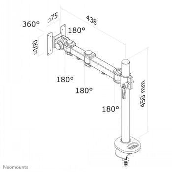 Кронштейн для телевизора NEOMOUNTS BY NEWSTAR  NEWSTAR FLAT SCREEN DESK MOUNT (GROMMET) 10-30" BLACK