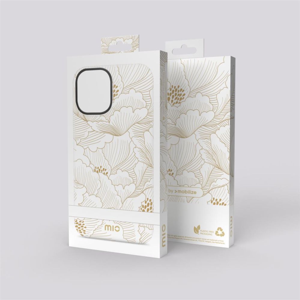 Back panel cover Mio  MIO White Roses Magsafe Compatible for iPhone 16 Pro Max