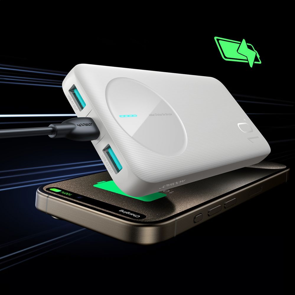 Power bank Joyroom  Powerbank Joyroom JR-PBF12 10000mAh 2.4A 2x USB-A 1x USB-C - white