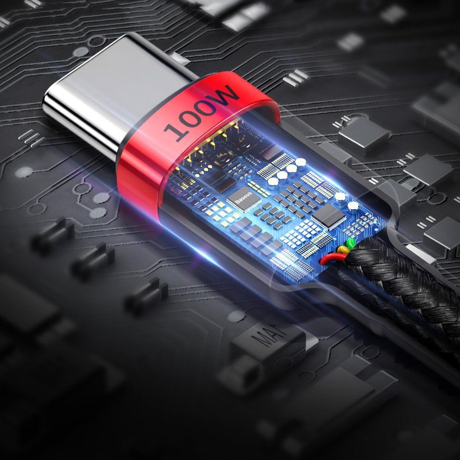 Cable Baseus  Baseus CATKLF-AL91 USB-C - USB-C PD QC cable 100W 5A 480Mb/s 2m - black and red