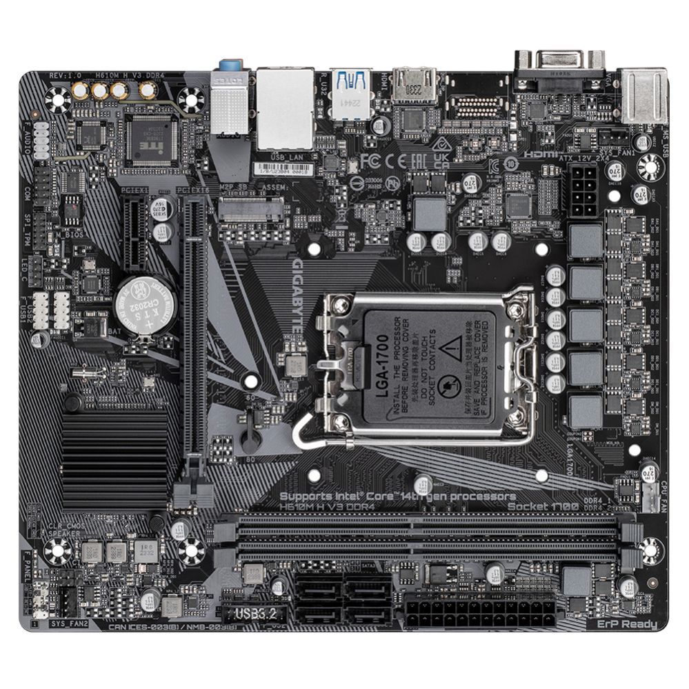 Intel protsessori emaplaat Gigabyte  M/B H610M H V3 DDR4 1.0 |