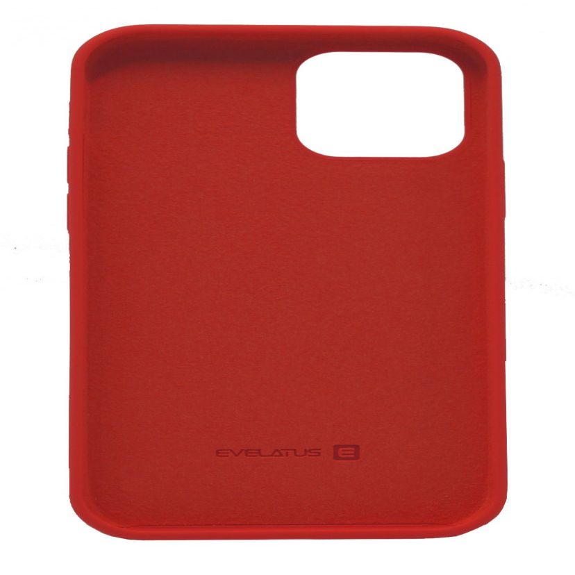 Back panel cover Evelatus Apple iPhone 12/12 Pro Premium Soft Touch Silicone Case Bright Red