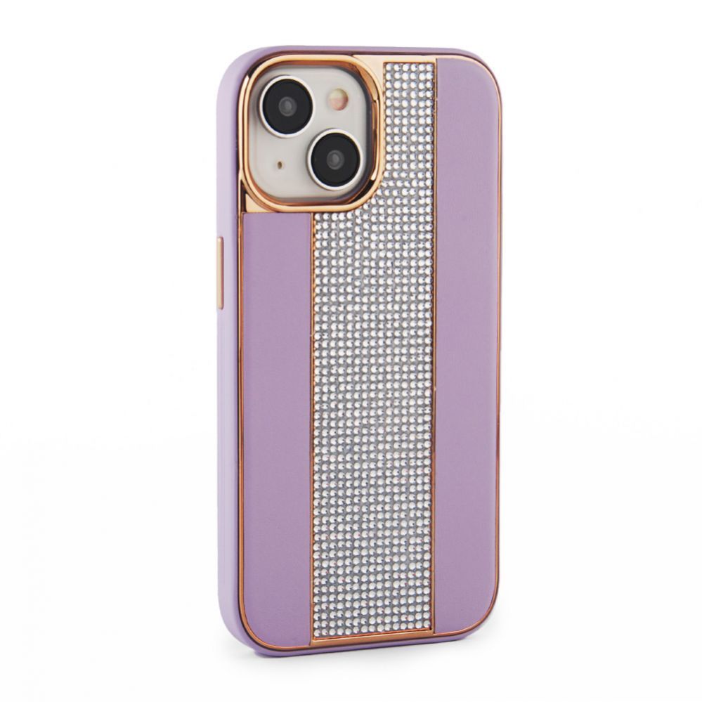 Tagakaaned iLike Apple iPhone 15 Diamonds and Leather Case Pink Sand