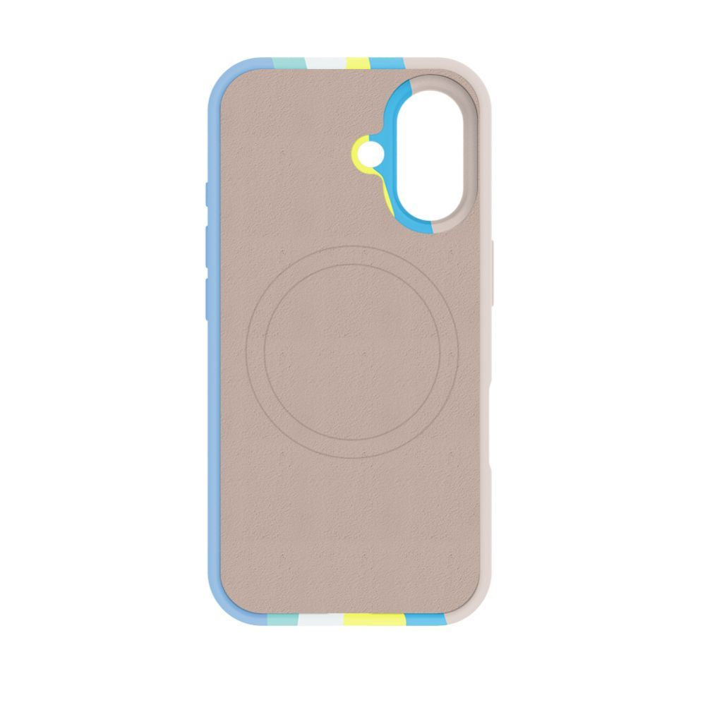 Back panel cover Evelatus Apple iPhone 16 Multi-Colored Silicone Case With MagSafe Beige Cream