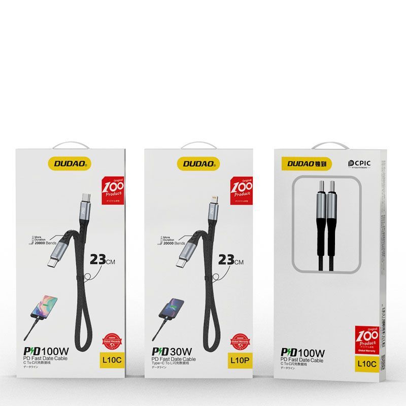 Cable Dudao  Dudao L10P Lightning - USB-C PD 20W cable 0.23m - black